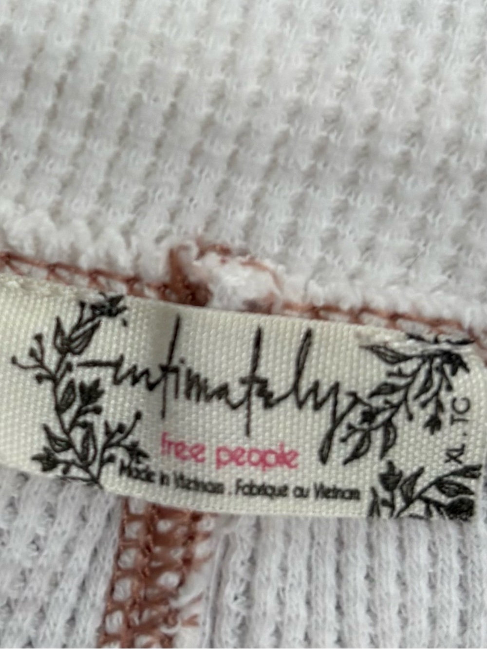 Free People Cream Ribbed Flare Pajama Pants with Stitching Detail - Picture 5 of 10